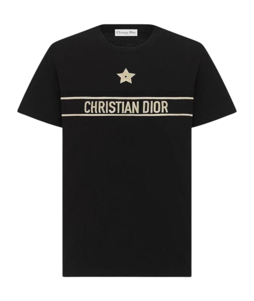 CHRISTIAN DIOR Черная хлопковая футболка, фото 1