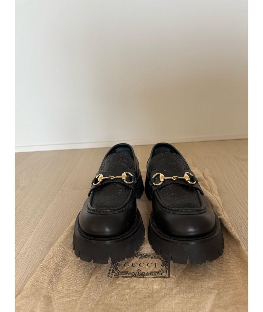 GUCCI Черные кожаные лоферы, фото 2