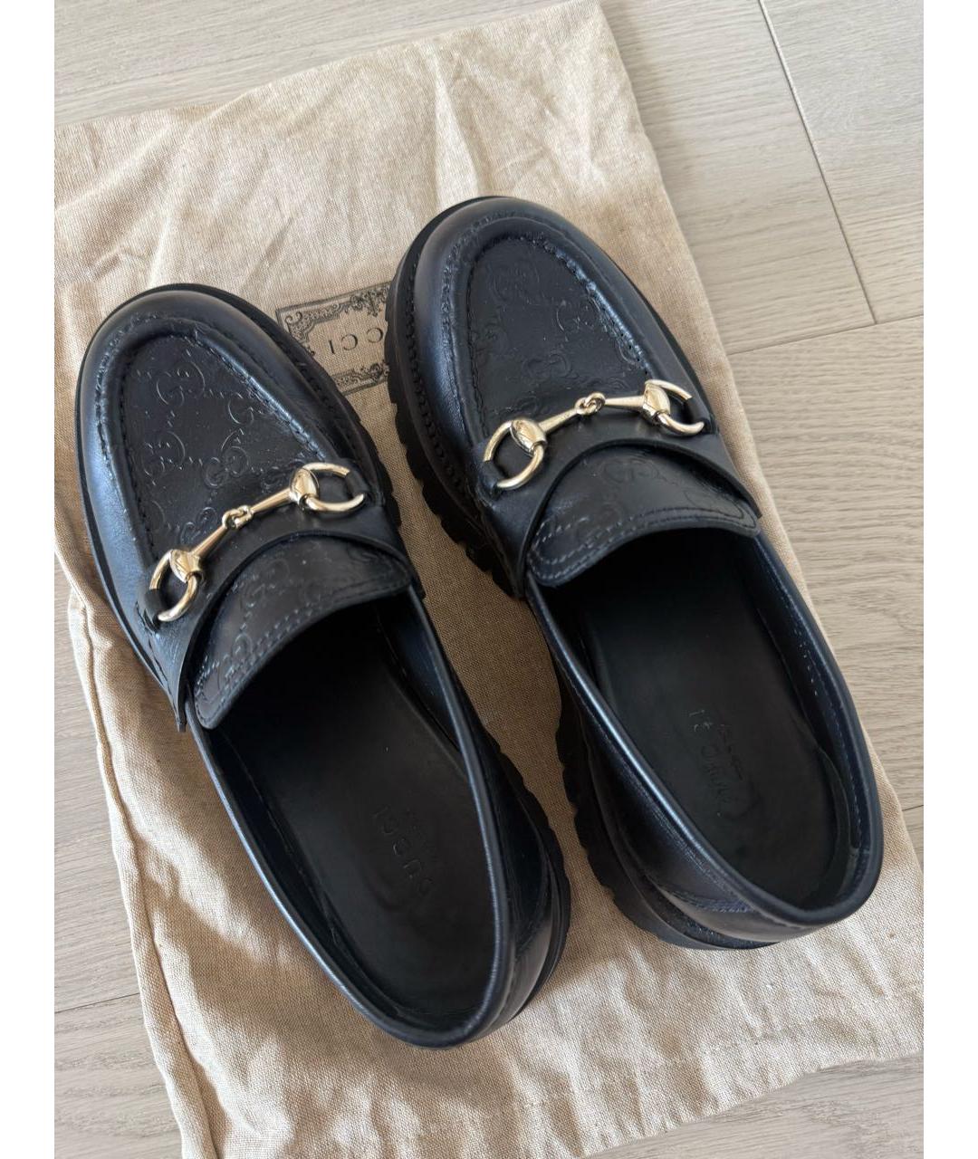 GUCCI Черные кожаные лоферы, фото 3