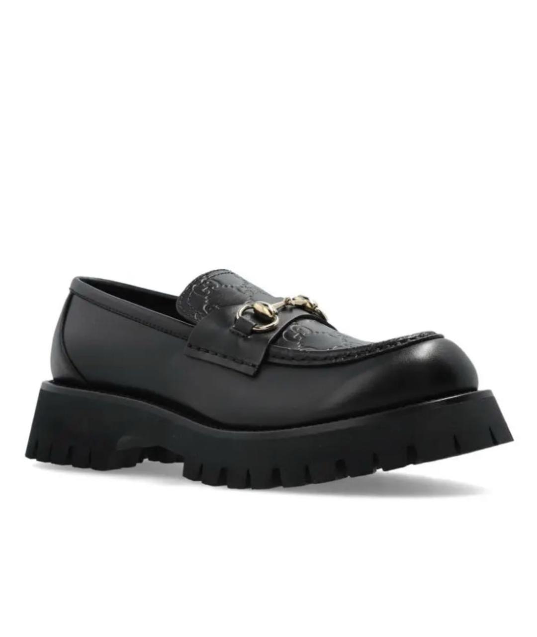 GUCCI Черные кожаные лоферы, фото 9