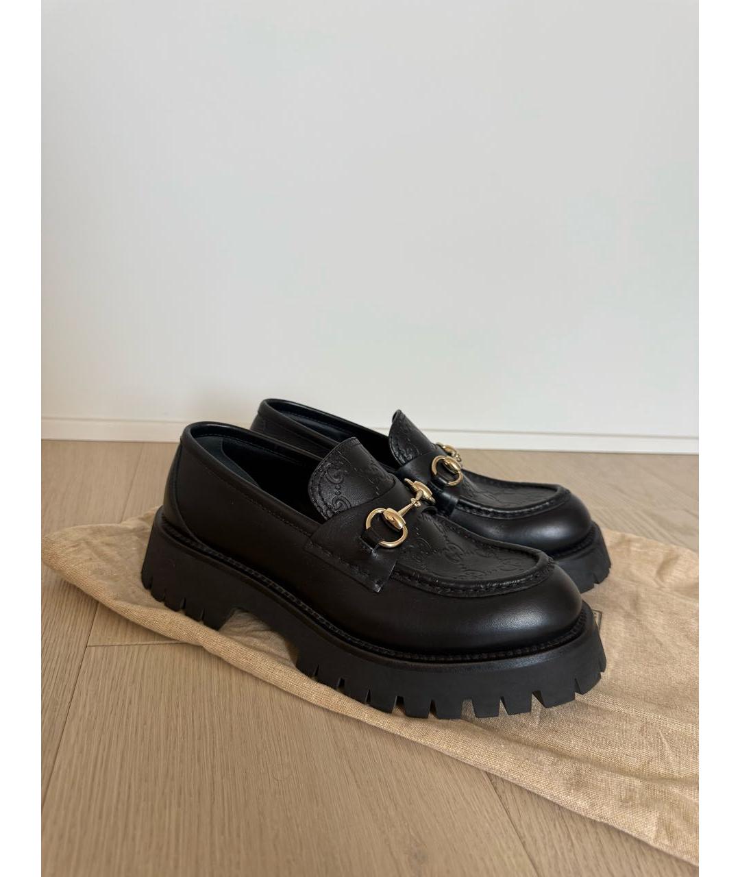 GUCCI Черные кожаные лоферы, фото 7