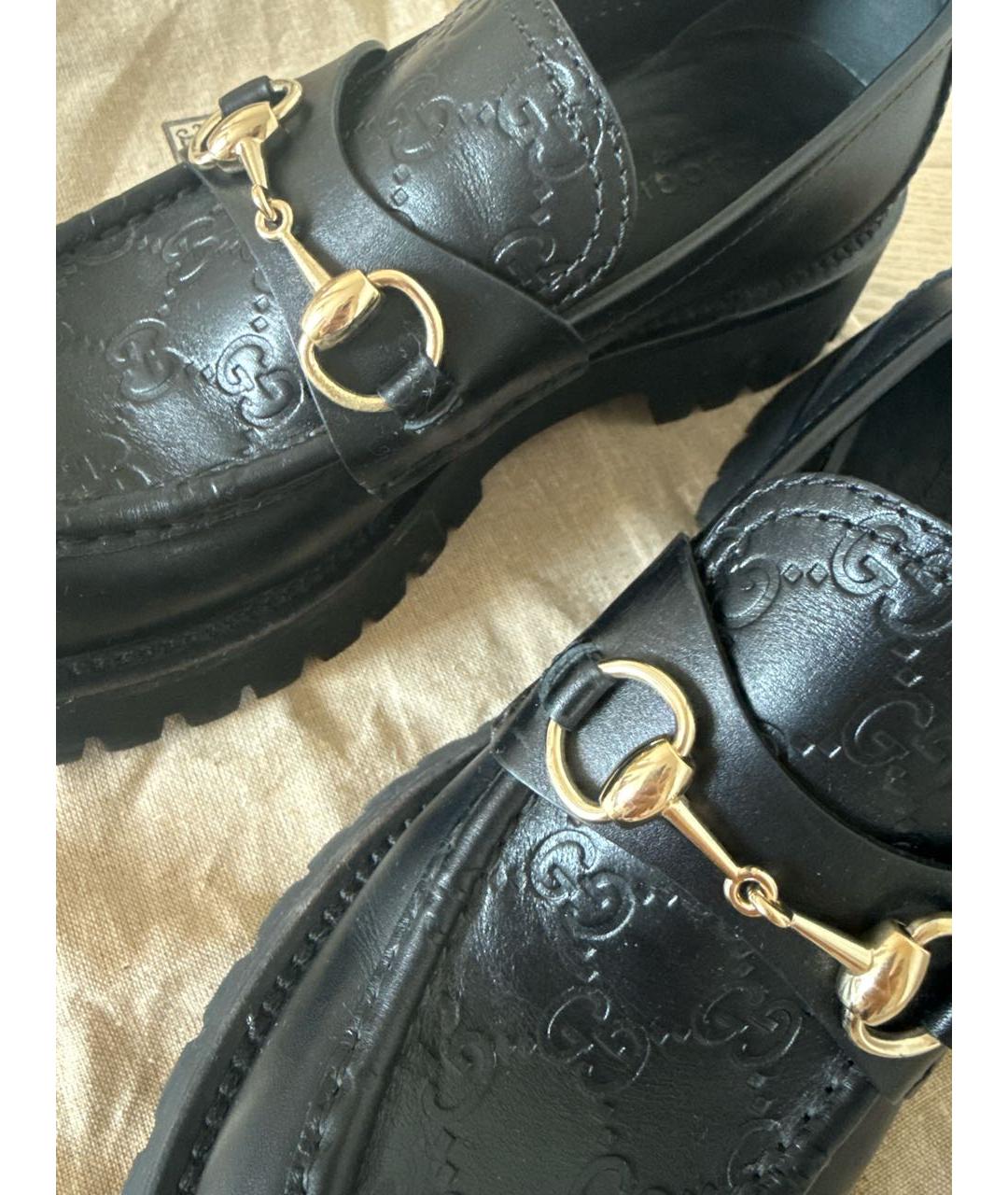 GUCCI Черные кожаные лоферы, фото 5