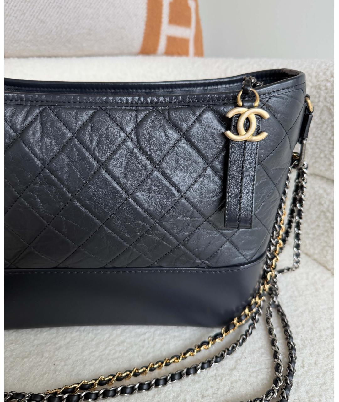 CHANEL Антрацитовая кожаная сумка через плечо, фото 3