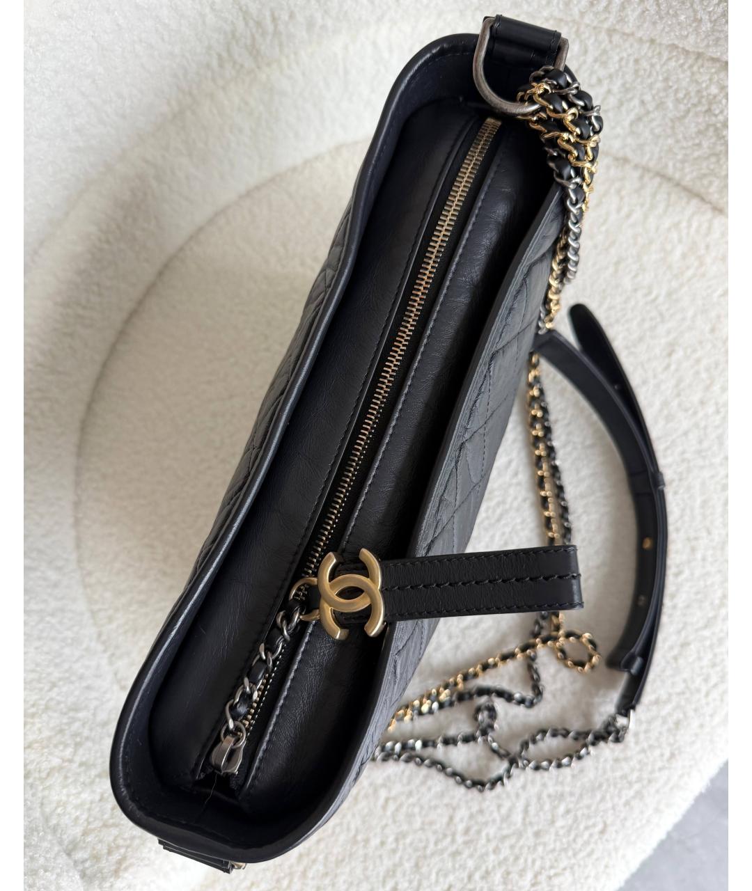 CHANEL Антрацитовая кожаная сумка через плечо, фото 8