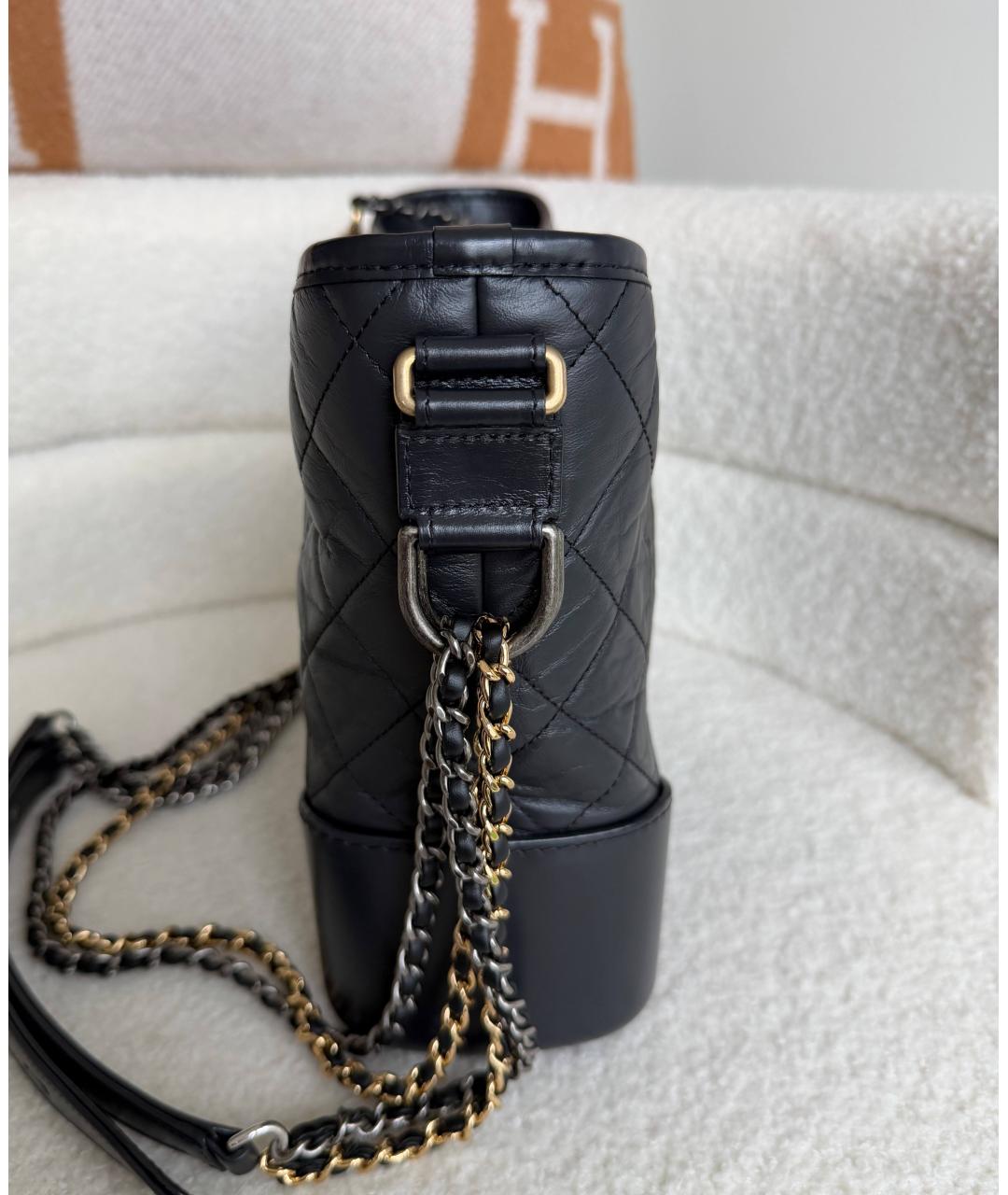 CHANEL Антрацитовая кожаная сумка через плечо, фото 4