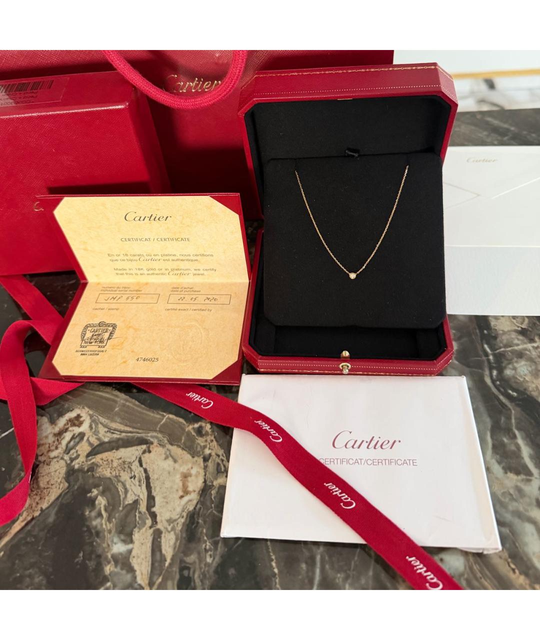 CARTIER Желтая цепочка/подвеска из розового золота, фото 6