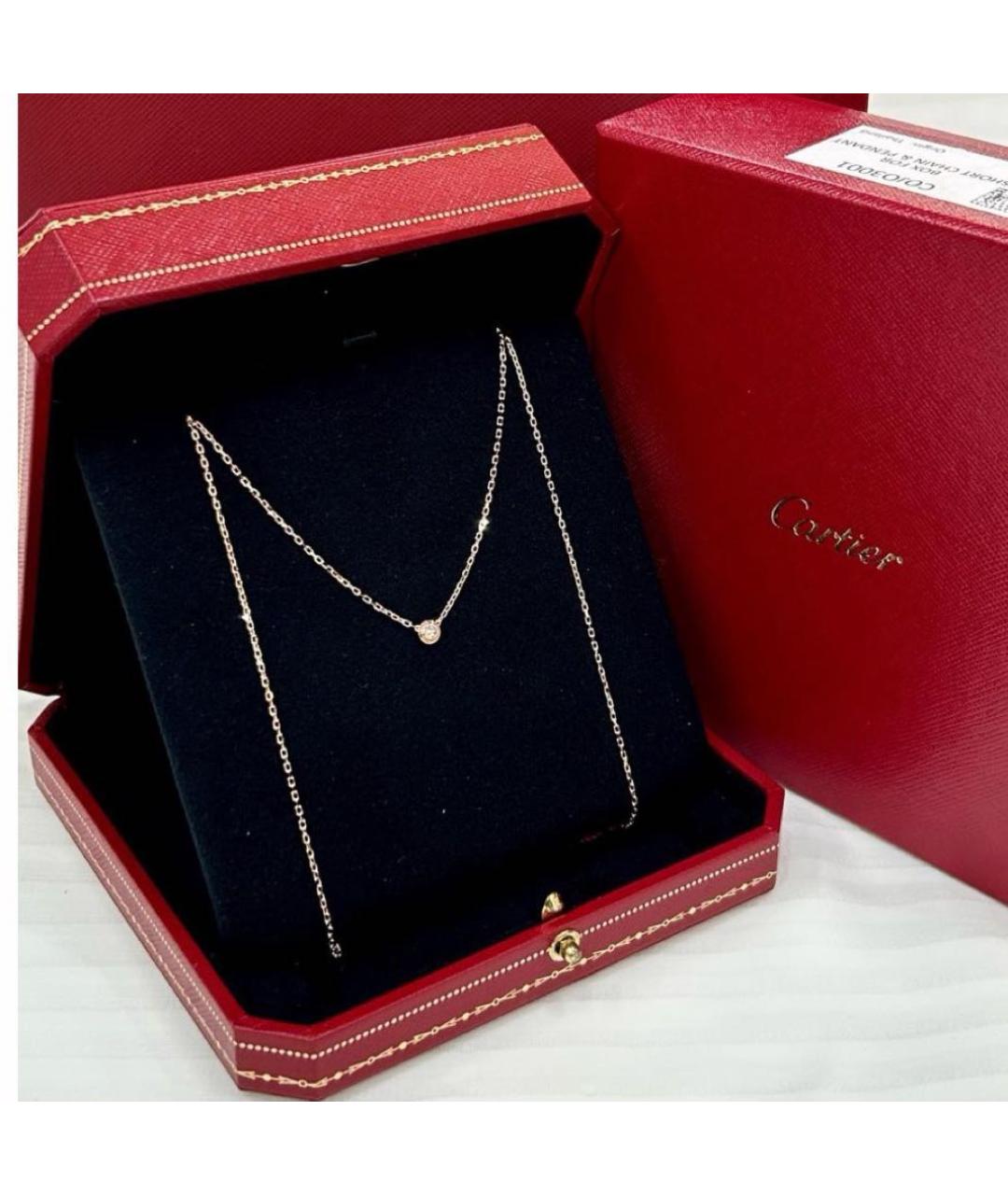 CARTIER Желтая цепочка/подвеска из розового золота, фото 3