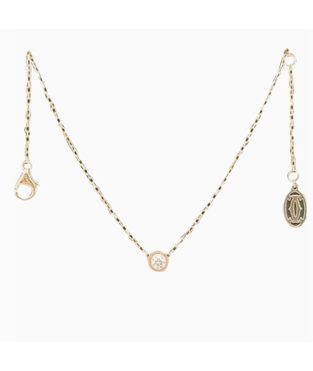 CARTIER Желтая цепочка/подвеска из розового золота, фото 5