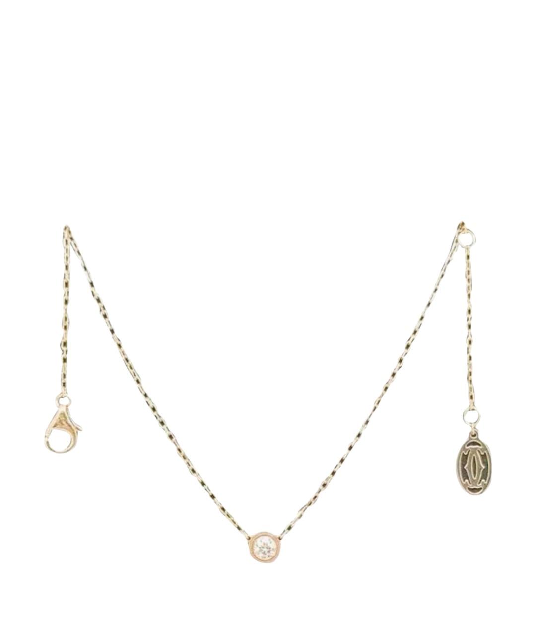 CARTIER Желтая цепочка/подвеска из розового золота, фото 1