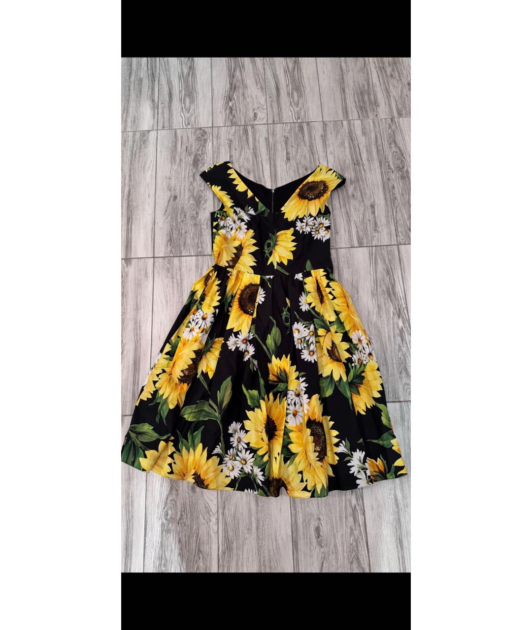 DOLCE&GABBANA Желтый хлопковый сарафан, фото 5