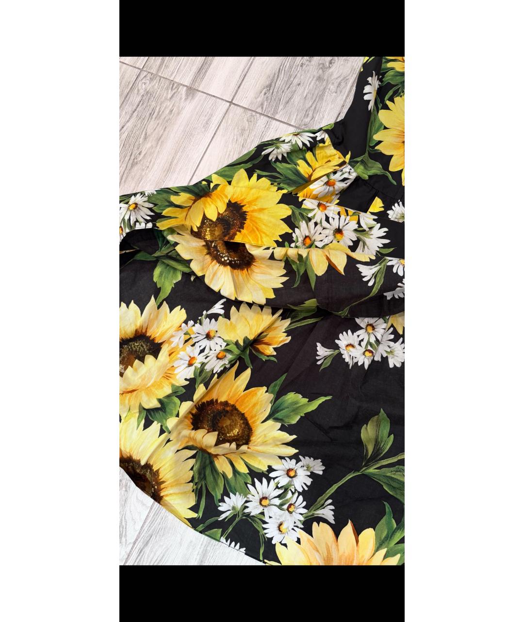 DOLCE&GABBANA Желтый хлопковый сарафан, фото 3