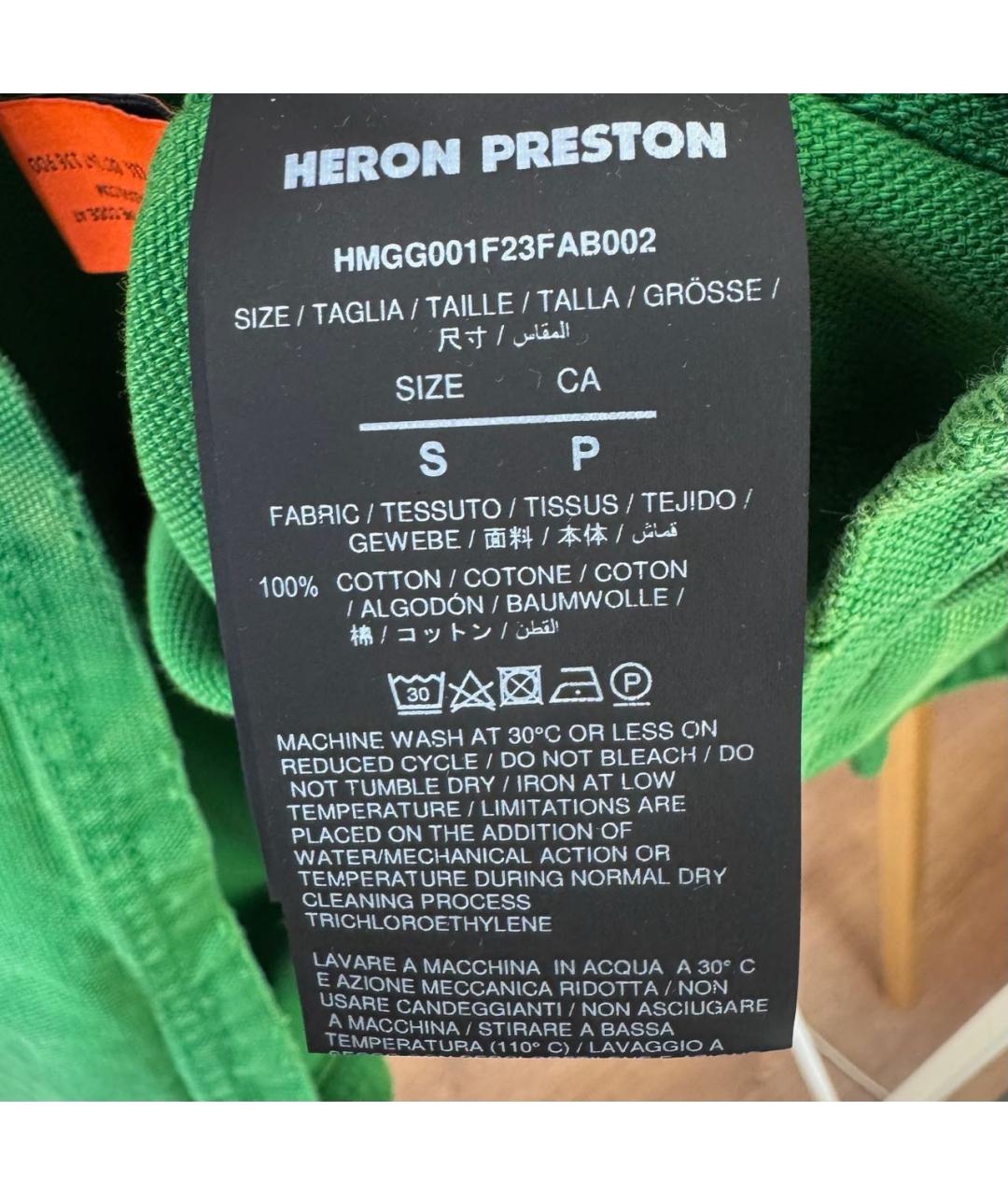 HERON PRESTON Зеленая хлопковая кэжуал рубашка, фото 7
