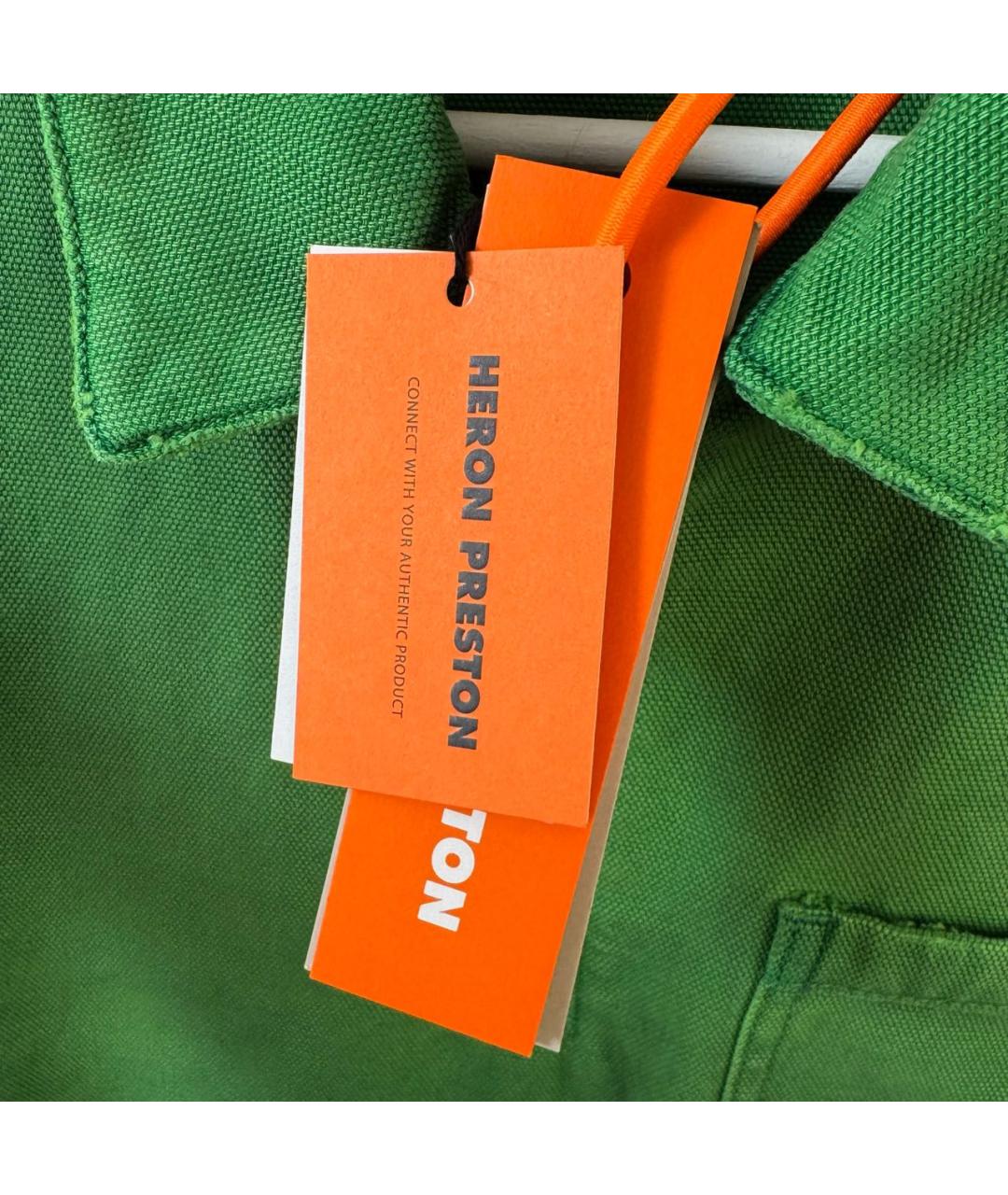 HERON PRESTON Зеленая хлопковая кэжуал рубашка, фото 6