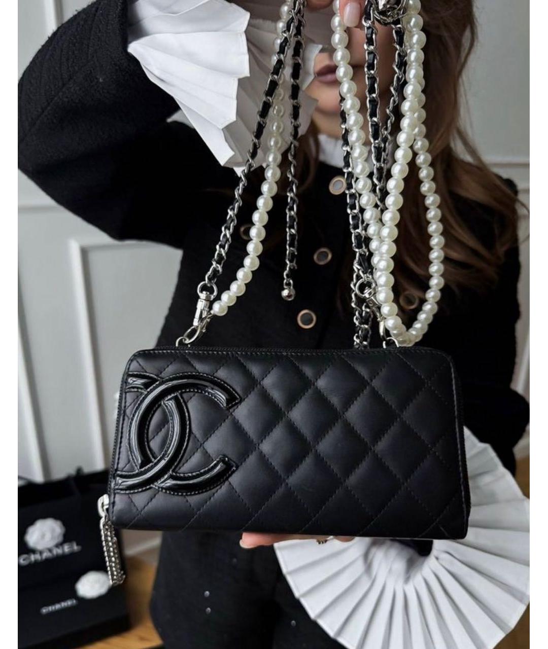 CHANEL Черная кожаная сумка через плечо, фото 3