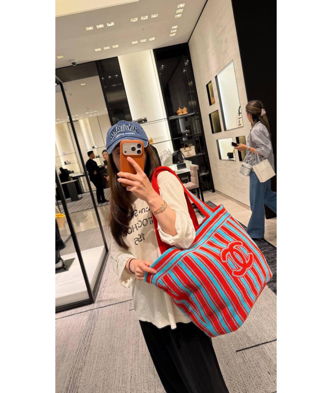 CHANEL Тканевая пляжная сумка, фото 4