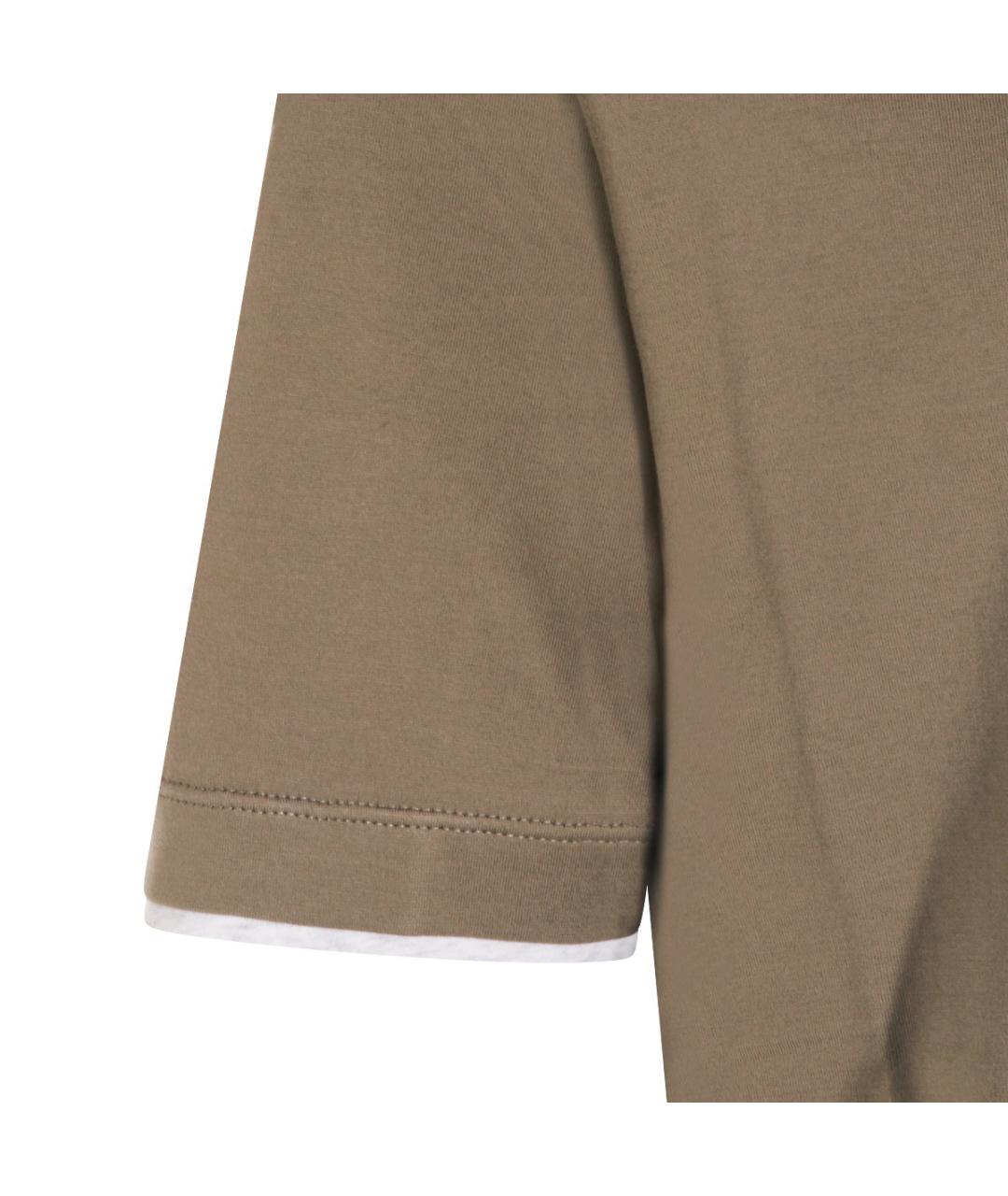 BRUNELLO CUCINELLI Коричневая хлопковая футболка, фото 3