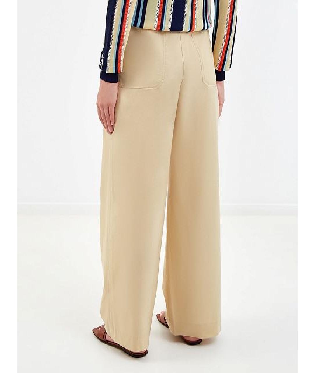 LANVIN Бежевые хлопковые брюки широкие, фото 3