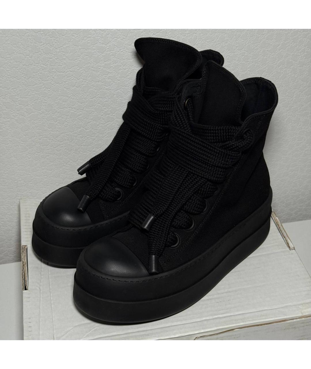 RICK OWENS DRKSHDW Черные высокие кроссовки / кеды, фото 3