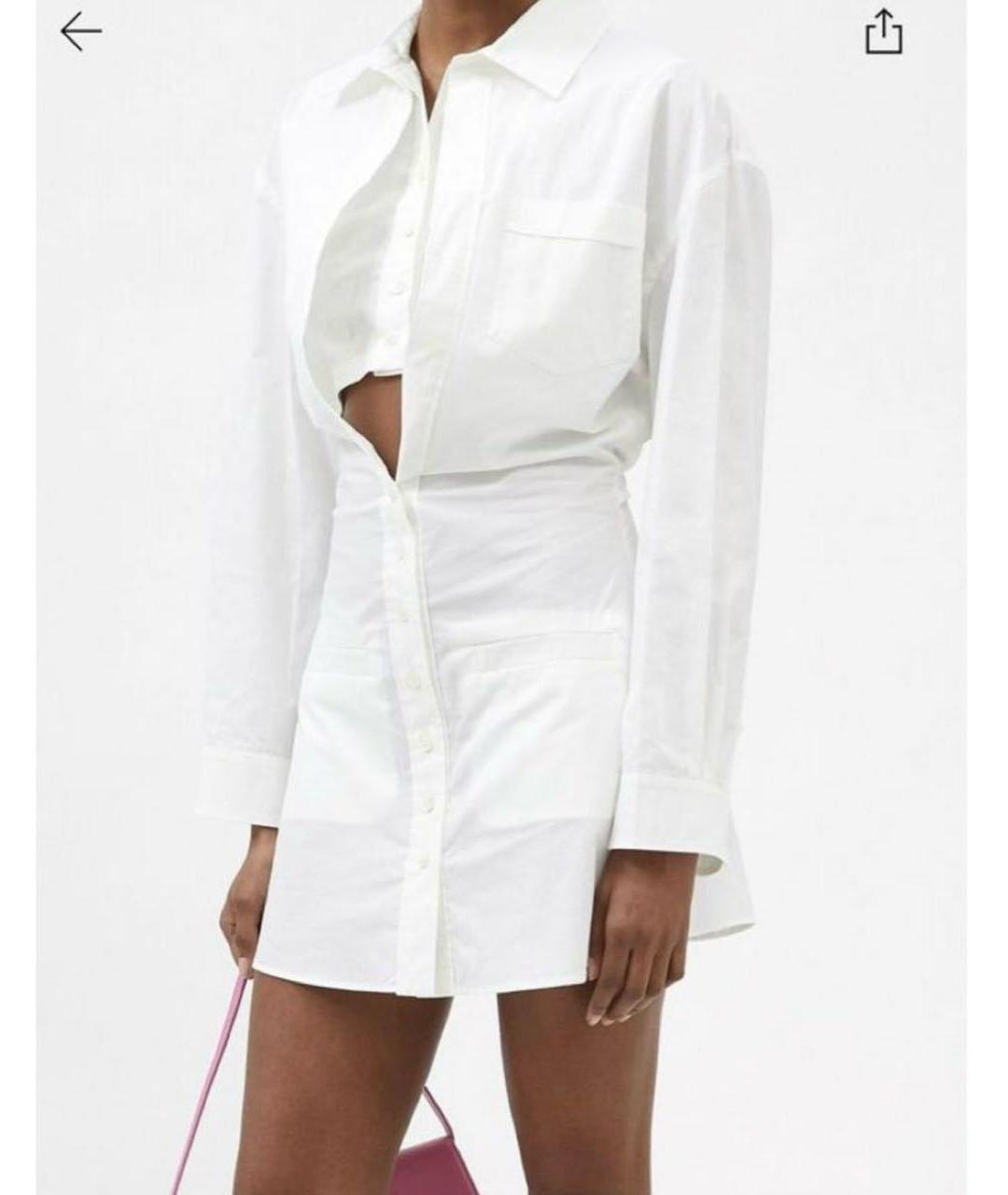 JACQUEMUS Белое хлопковое повседневное платье, фото 2