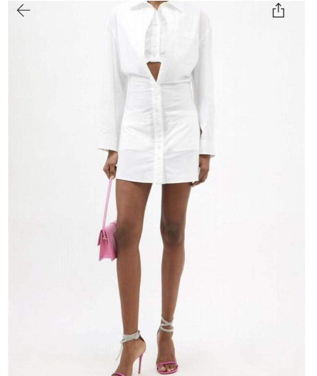 JACQUEMUS Белое хлопковое повседневное платье, фото 5