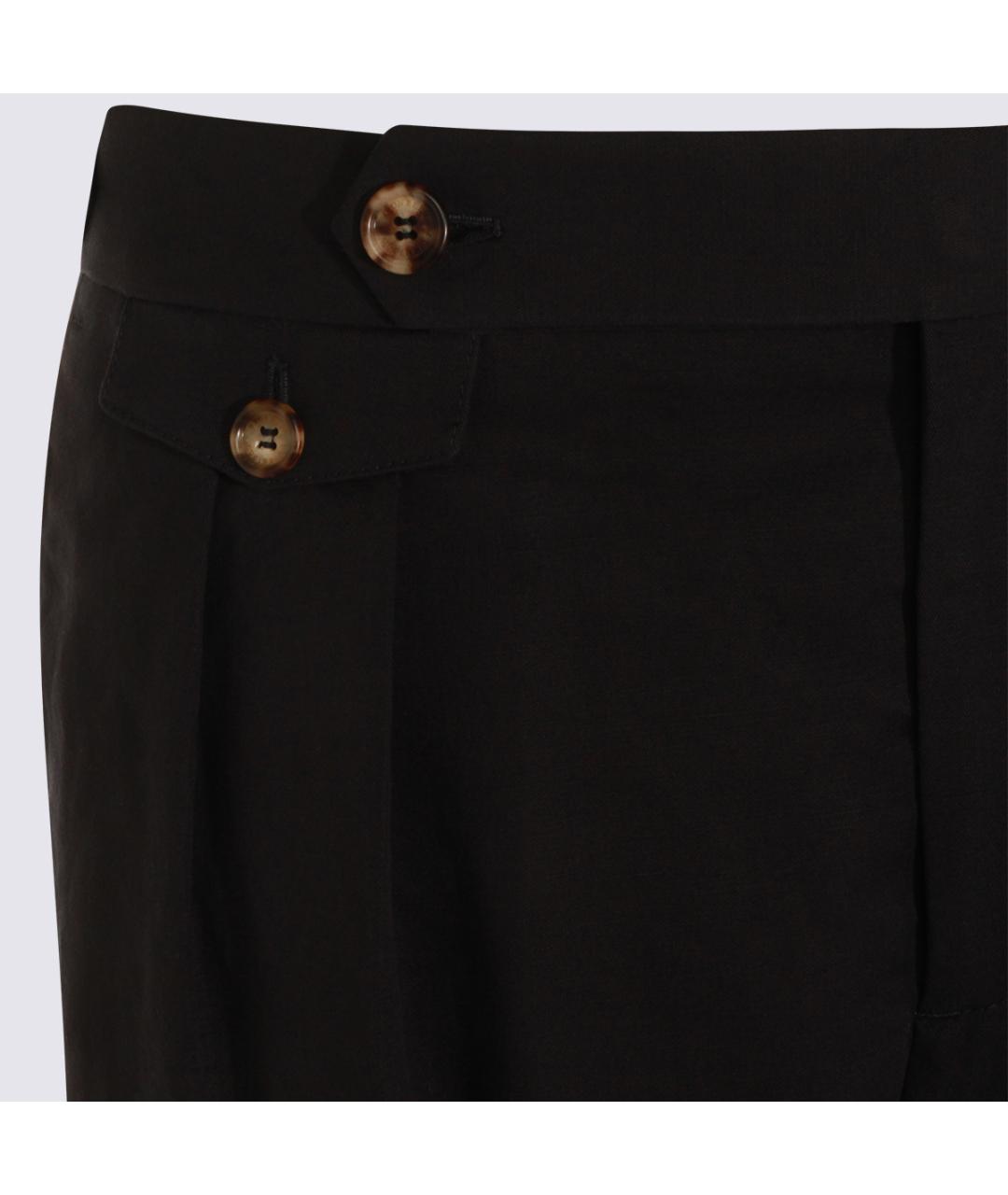 BRUNELLO CUCINELLI Черные хлопковые повседневные брюки, фото 3