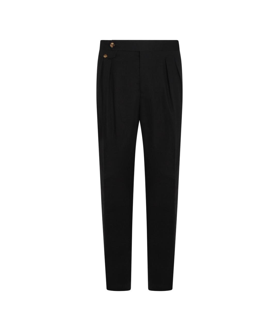 BRUNELLO CUCINELLI Черные хлопковые повседневные брюки, фото 1