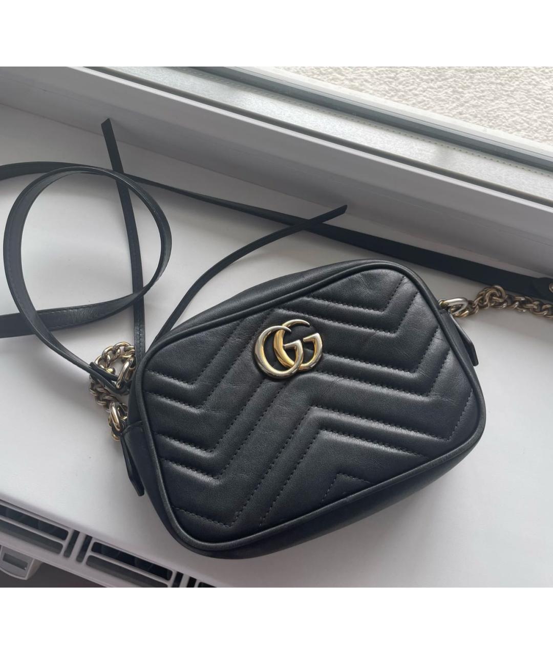 GUCCI Черная кожаная сумка через плечо, фото 2