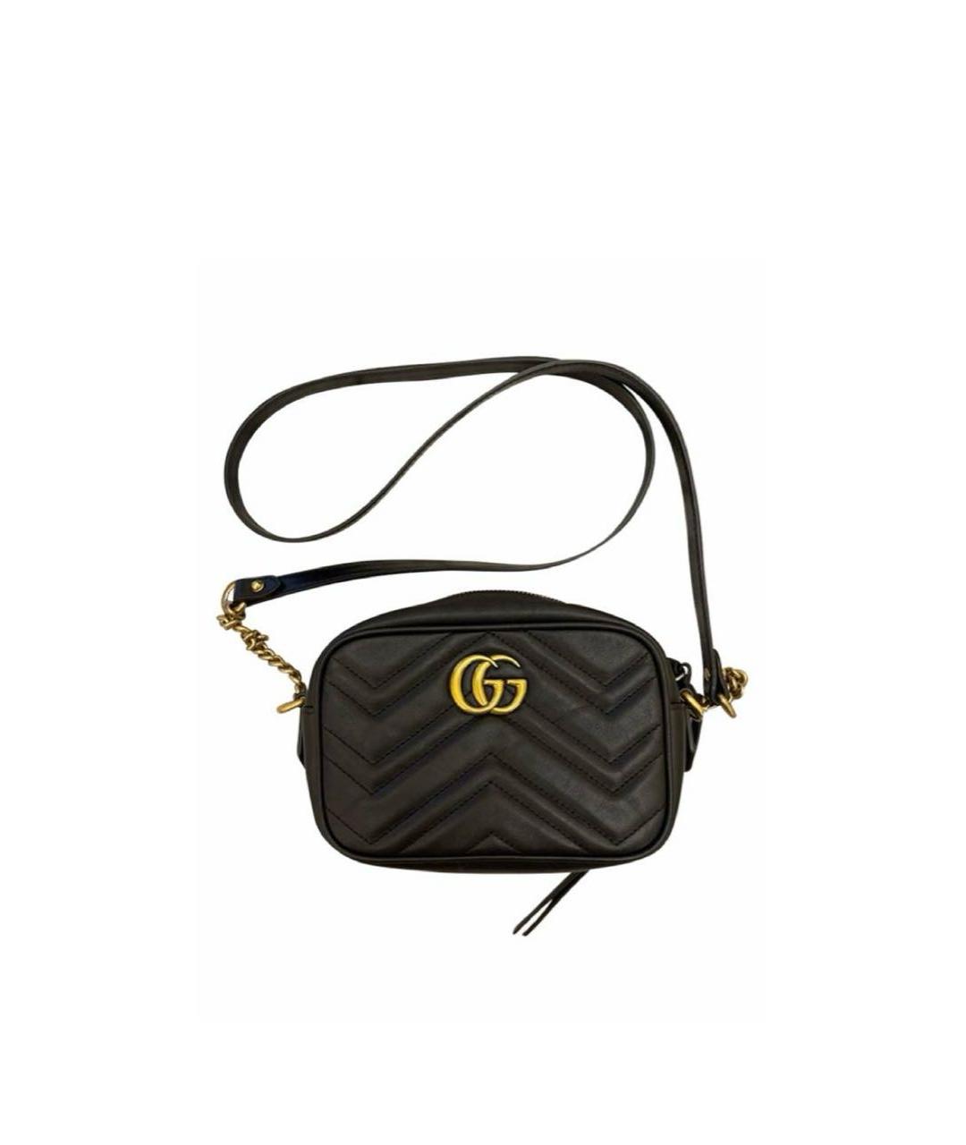 GUCCI Черная кожаная сумка через плечо, фото 1