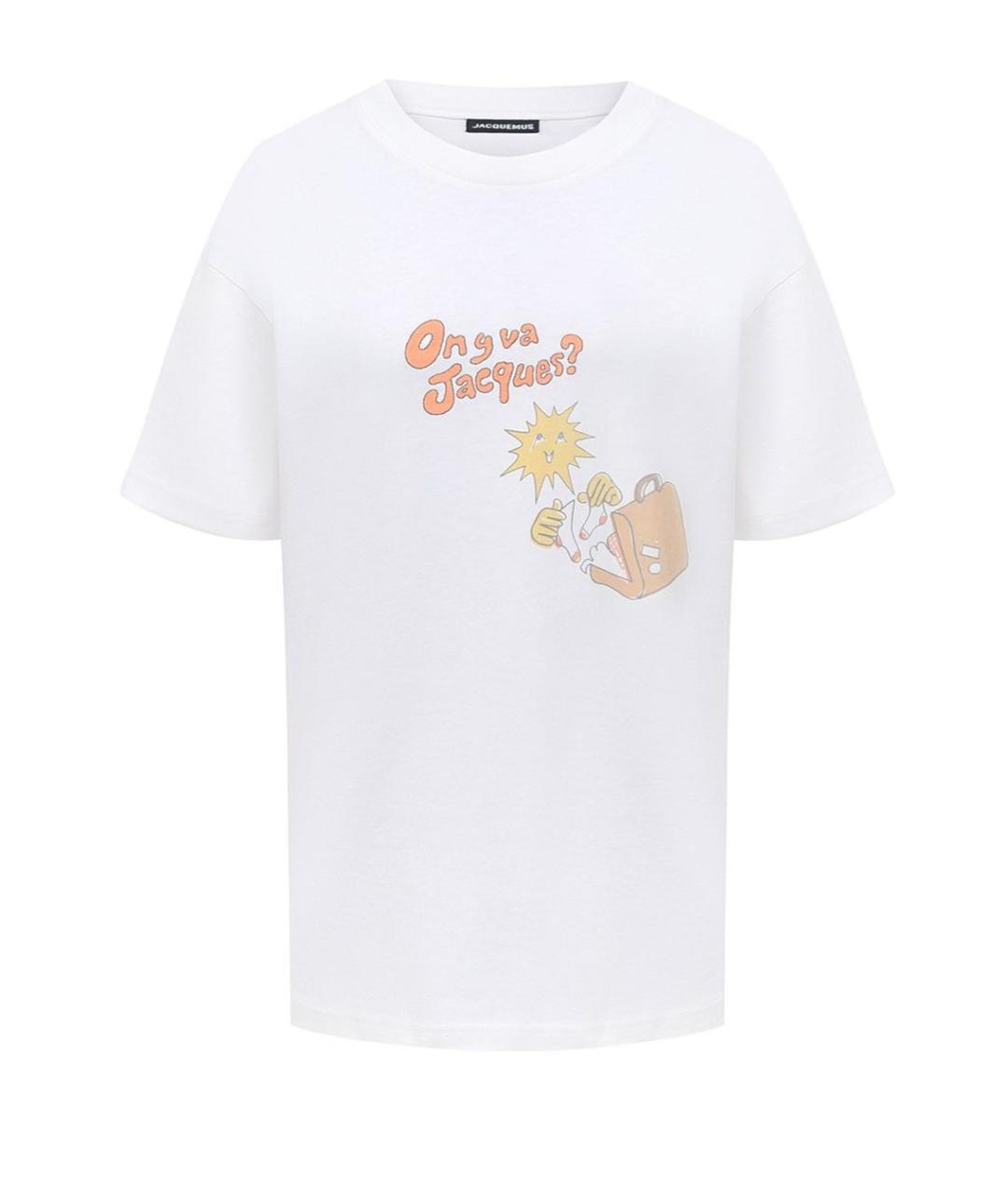 JACQUEMUS Белая хлопковая футболка, фото 1