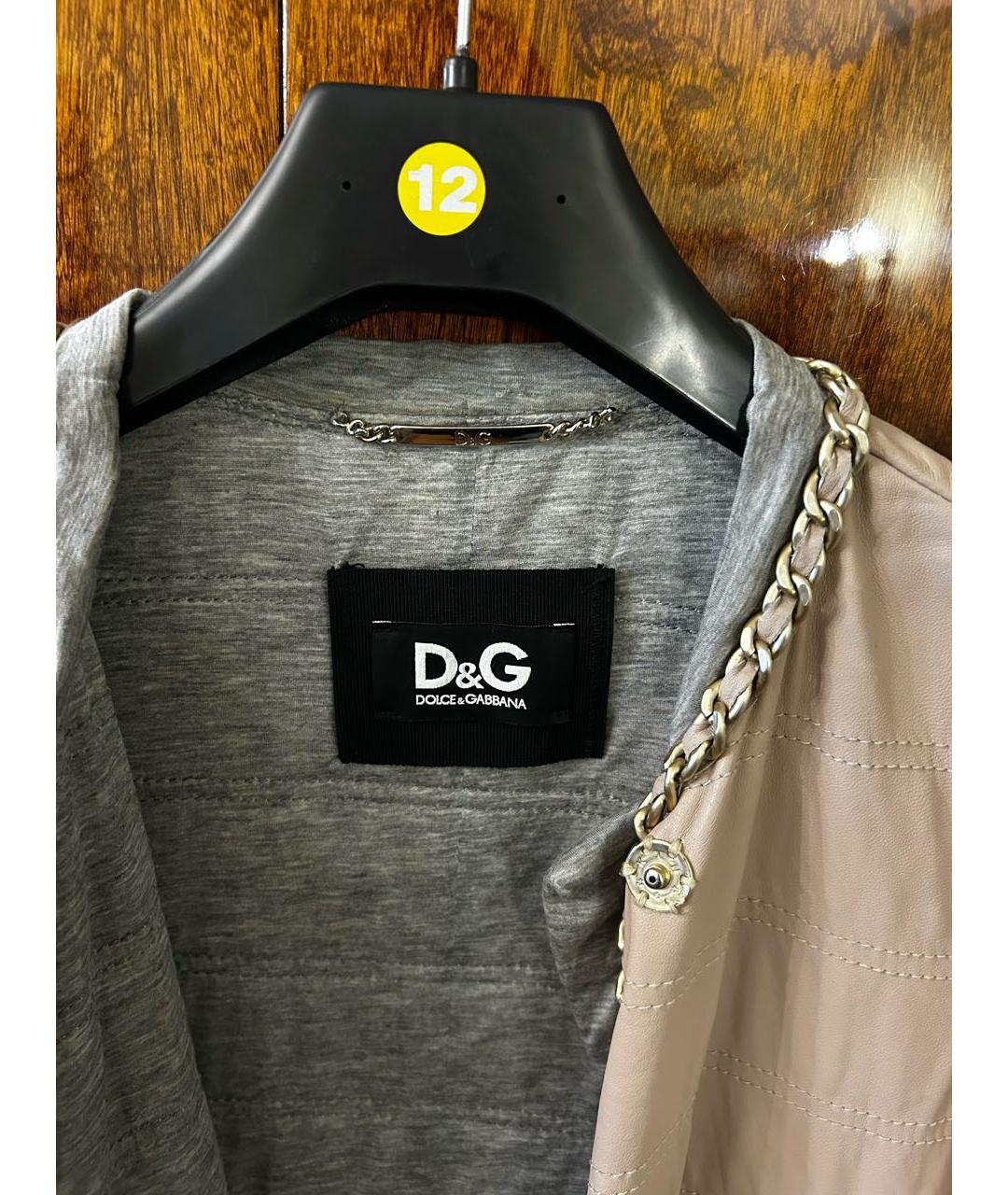 DOLCE&GABBANA Розовая кожаная куртка, фото 4