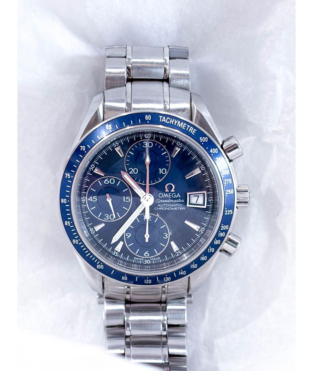 OMEGA Темно-синие стальные часы, фото 2