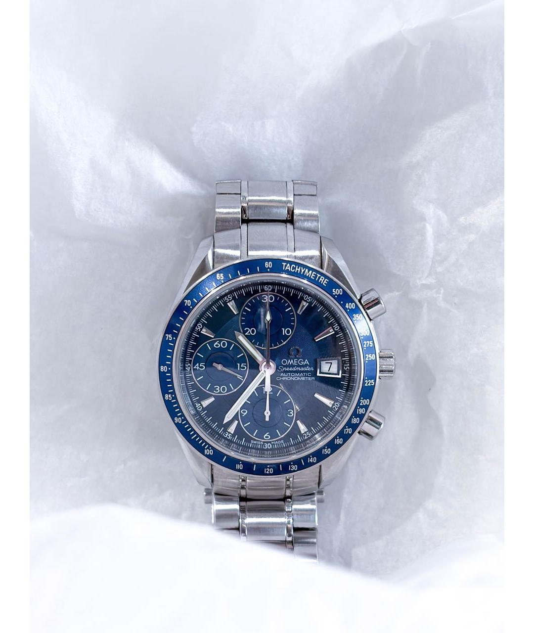 OMEGA Темно-синие стальные часы, фото 6