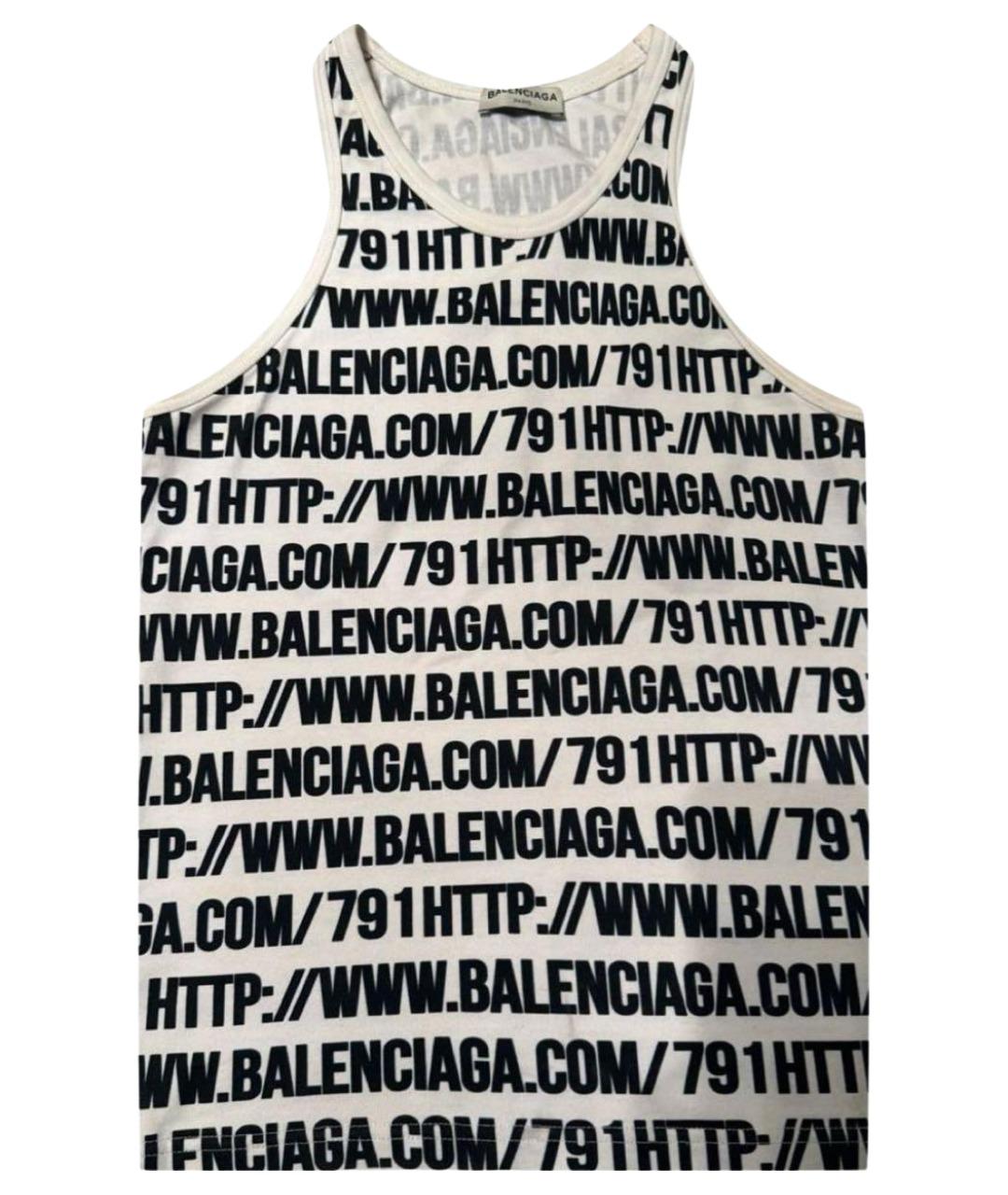 BALENCIAGA Белая хлопковая майка, фото 1
