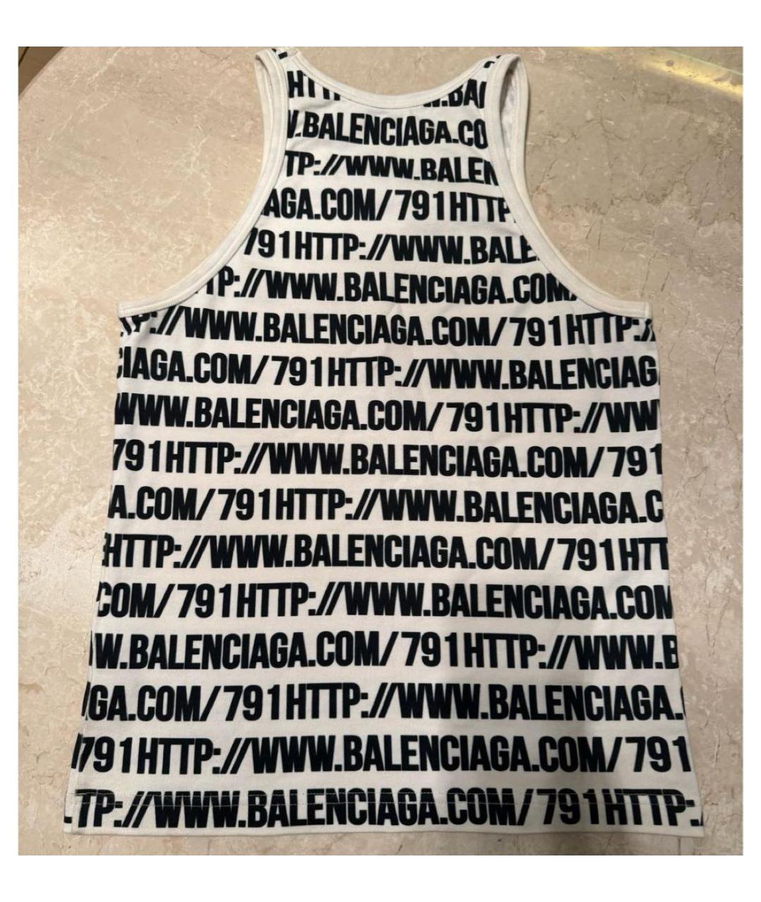 BALENCIAGA Белая хлопковая майка, фото 2