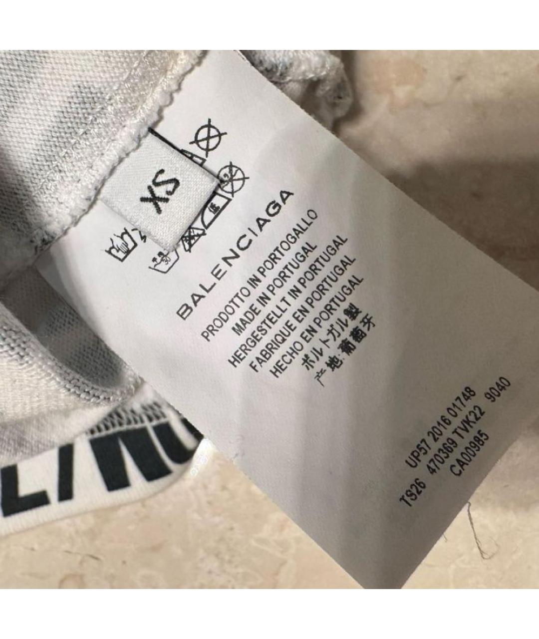 BALENCIAGA Белая хлопковая майка, фото 4