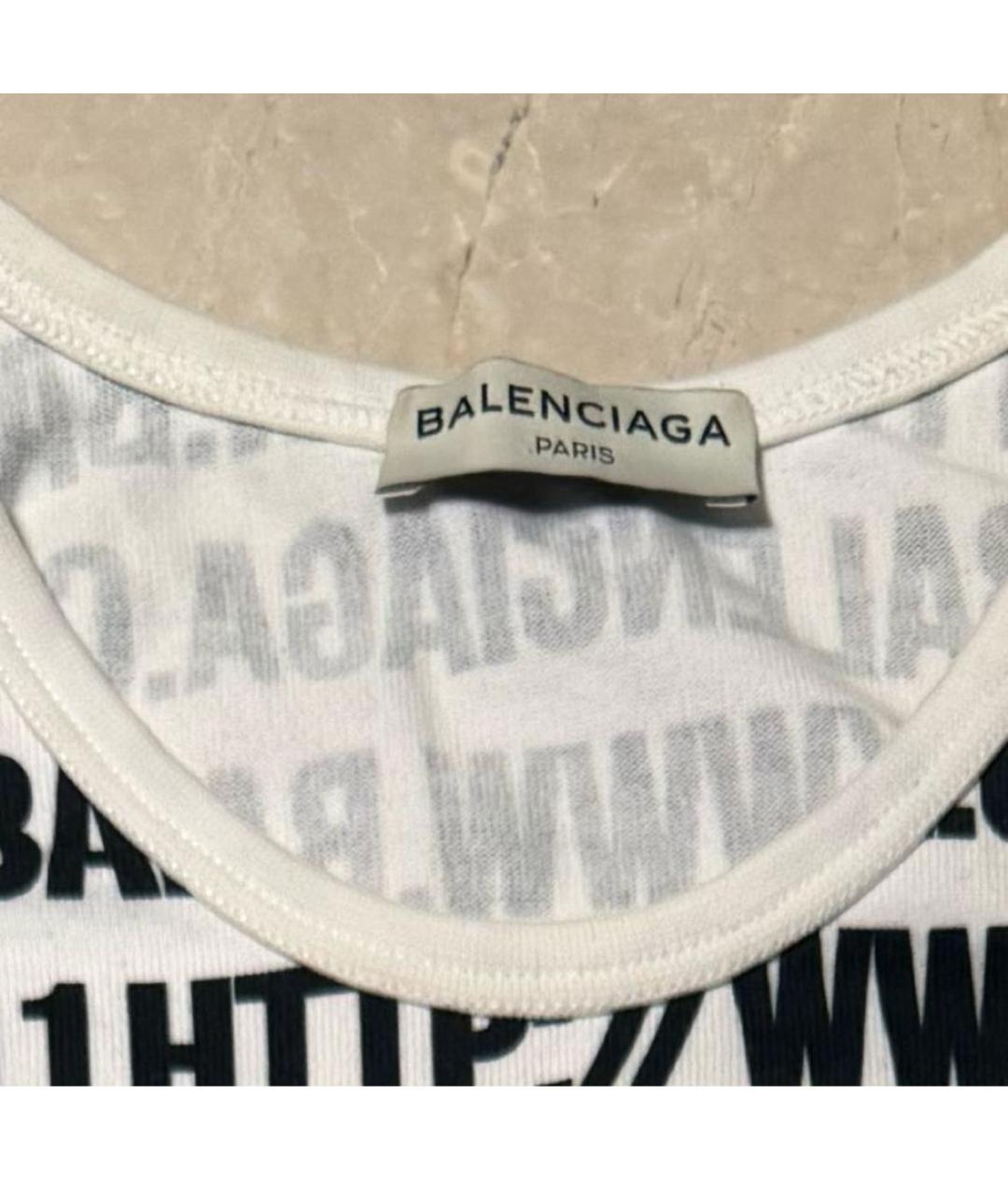 BALENCIAGA Белая хлопковая майка, фото 3
