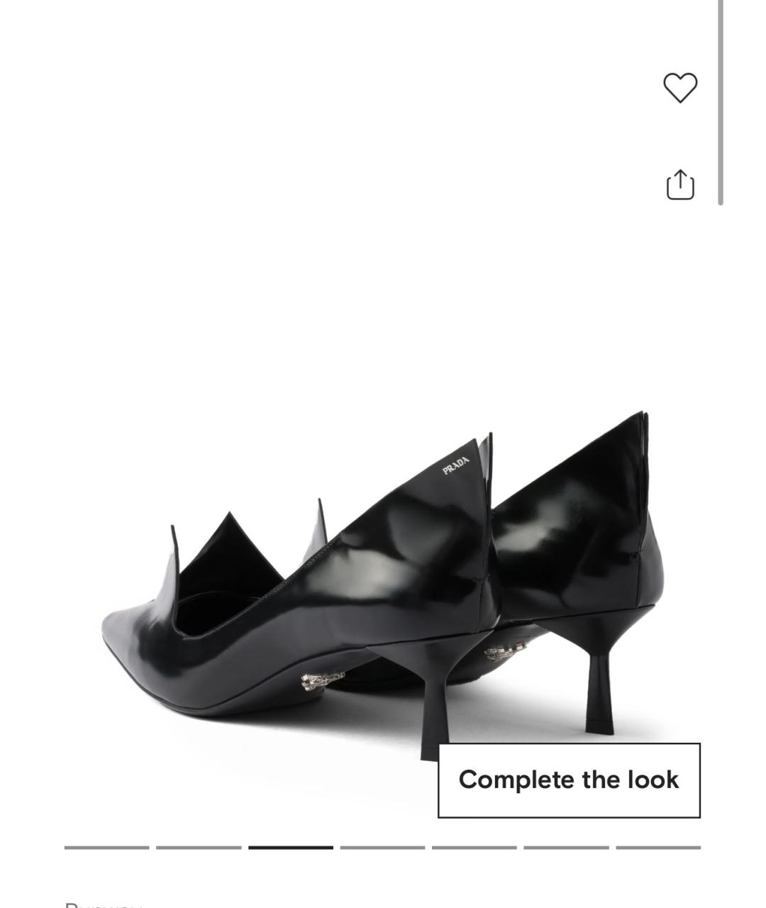 PRADA Черные кожаные лодочки на низком каблуке, фото 2