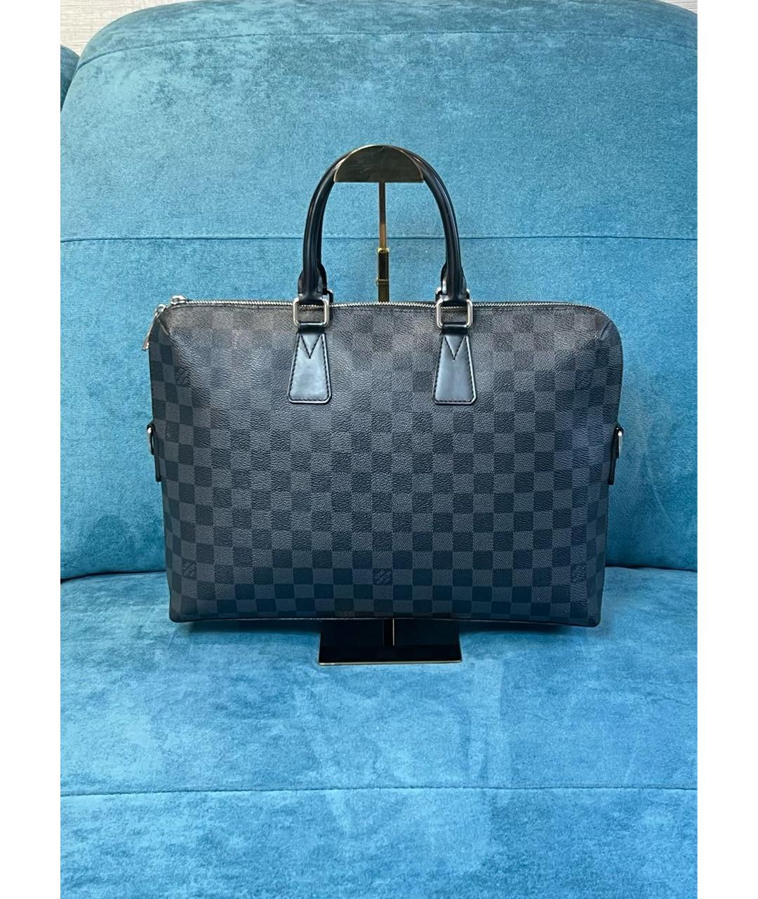 LOUIS VUITTON Антрацитовый портфель, фото 9