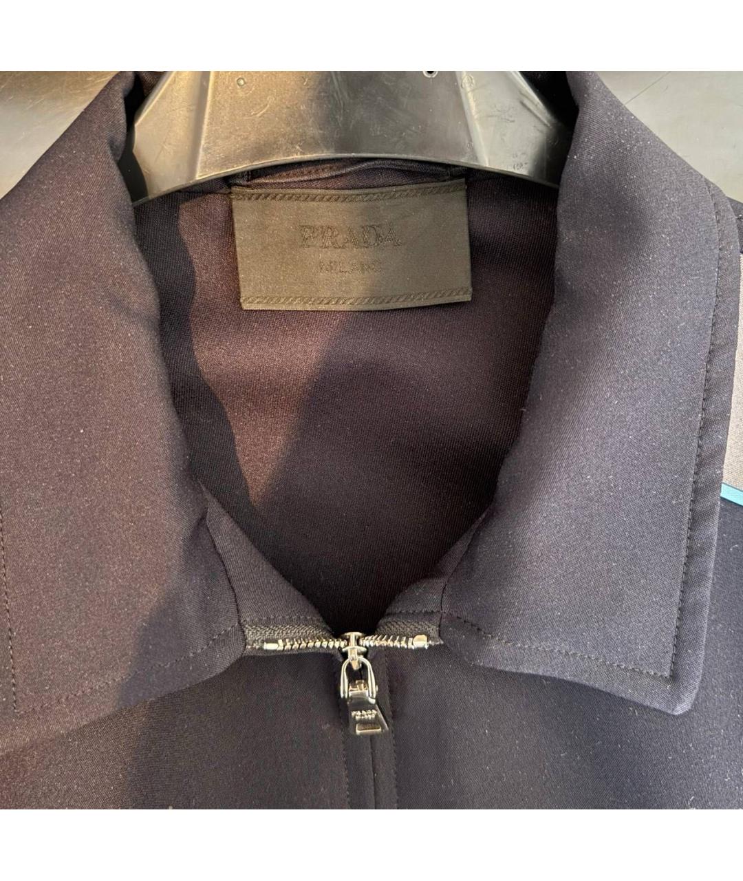 PRADA Темно-синяя полиэстеровая куртка, фото 3