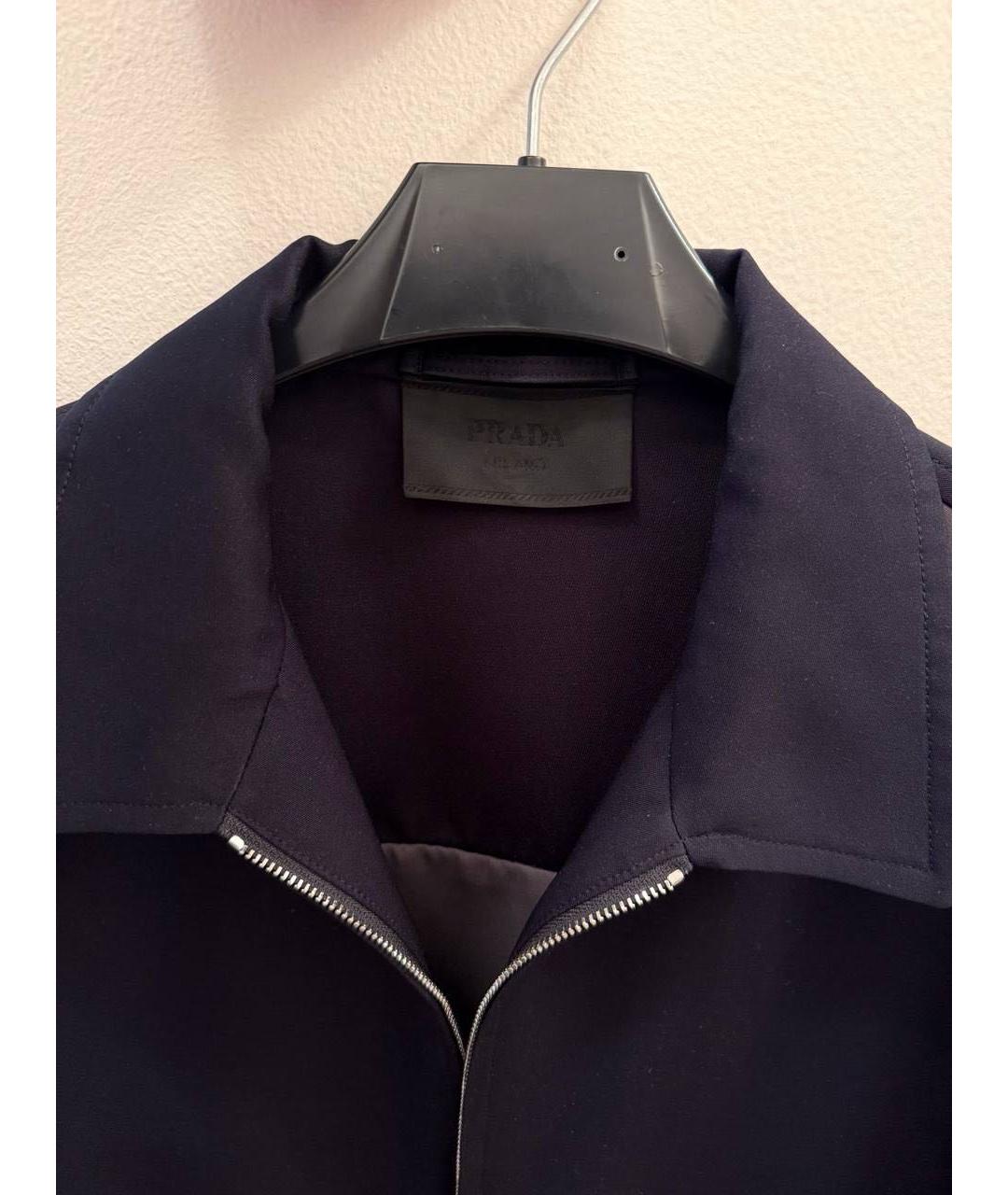 PRADA Темно-синяя полиэстеровая куртка, фото 7