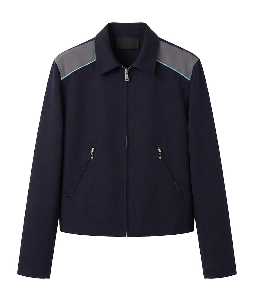 PRADA Темно-синяя полиэстеровая куртка, фото 1