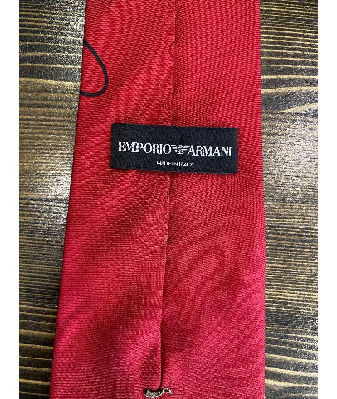 EMPORIO ARMANI Красный шелковый галстук, фото 3