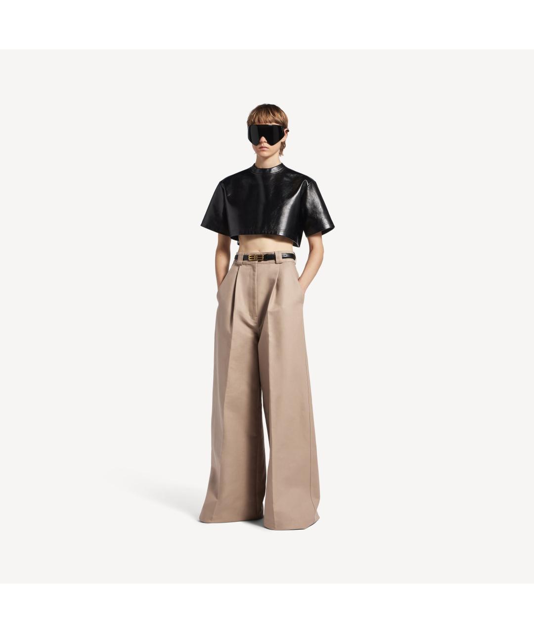 BALENCIAGA Бежевые хлопковые брюки широкие, фото 2