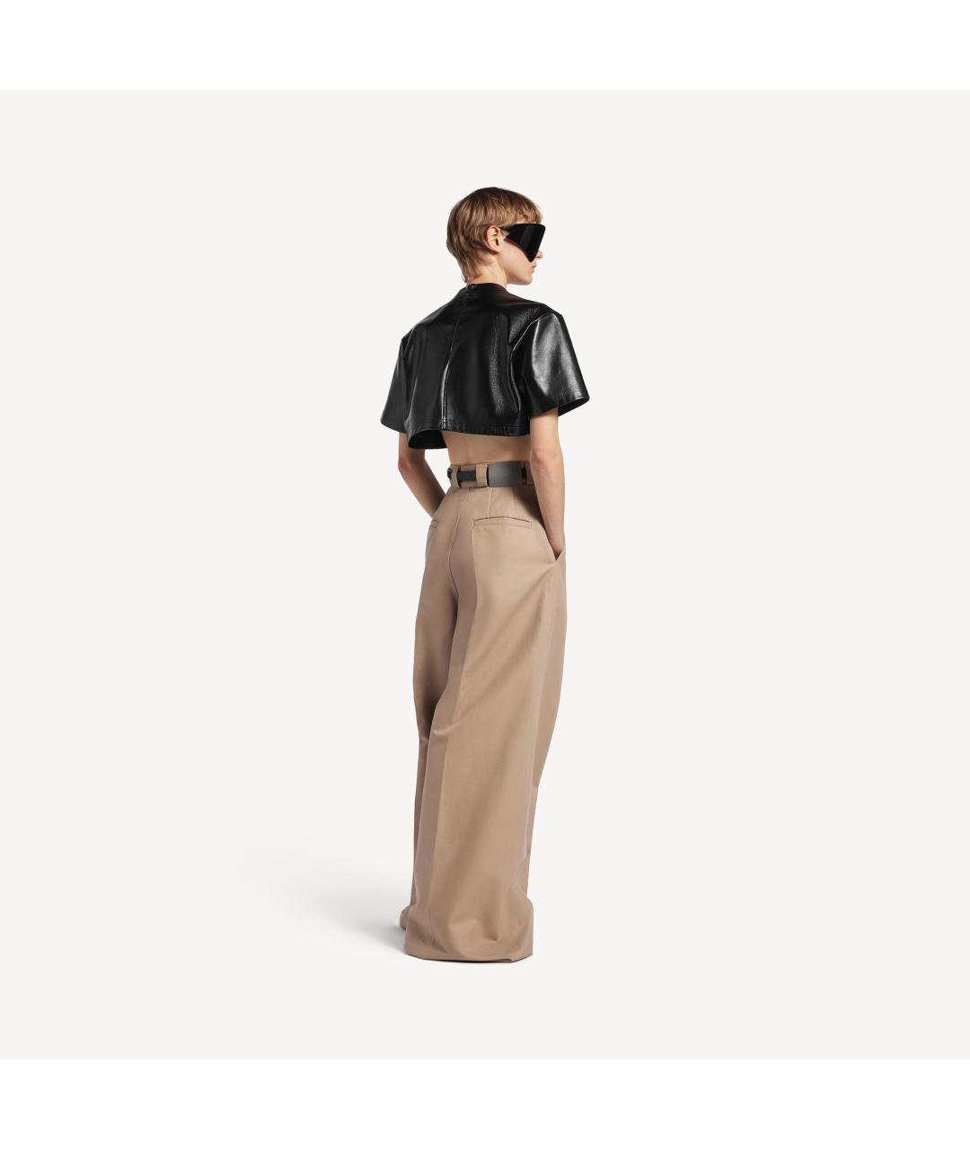 BALENCIAGA Бежевые хлопковые брюки широкие, фото 4