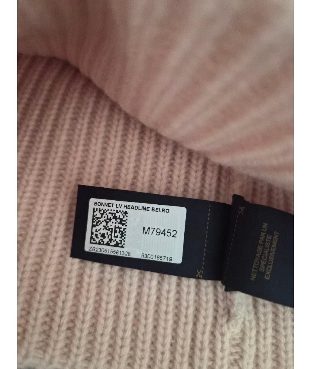 LOUIS VUITTON Розовая шерстяная шапка, фото 4