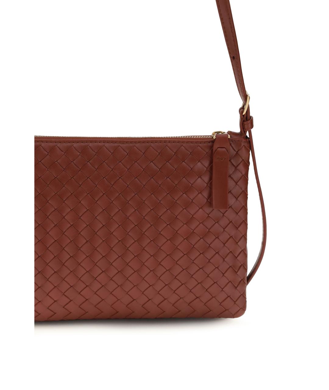 BOTTEGA VENETA Бордовая кожаная сумка через плечо, фото 4