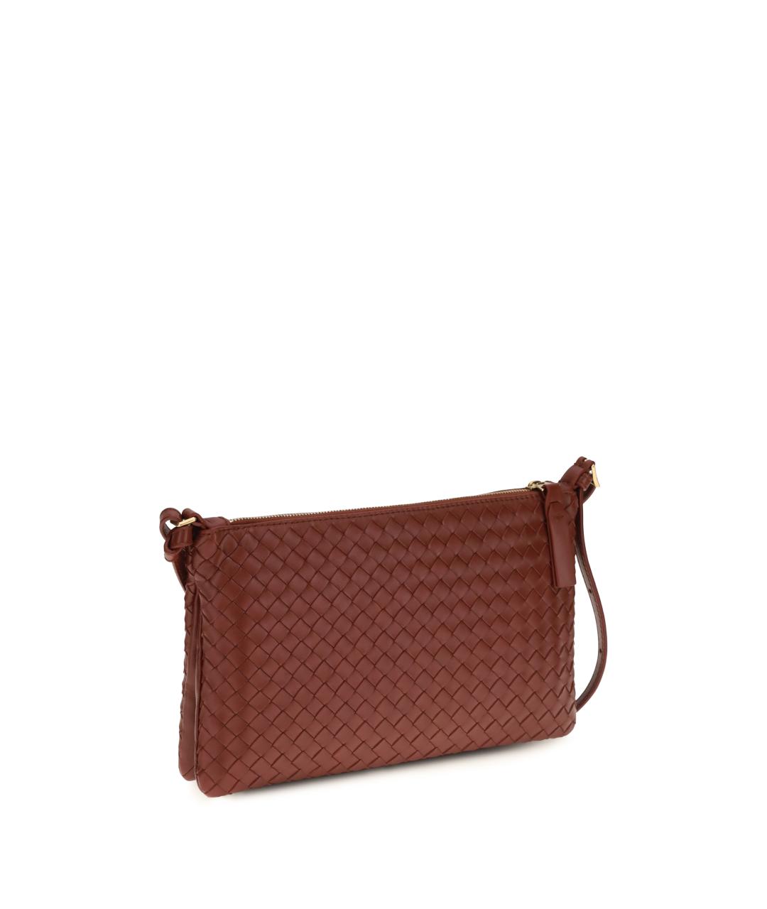 BOTTEGA VENETA Бордовая кожаная сумка через плечо, фото 2