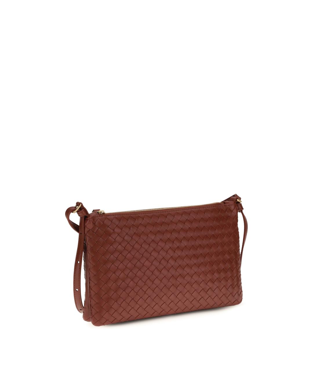BOTTEGA VENETA Бордовая кожаная сумка через плечо, фото 3