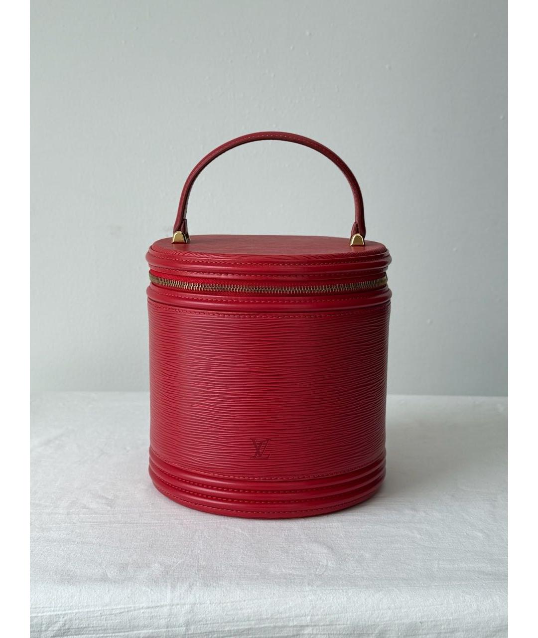 LOUIS VUITTON Красная кожаная сумка с короткими ручками, фото 9