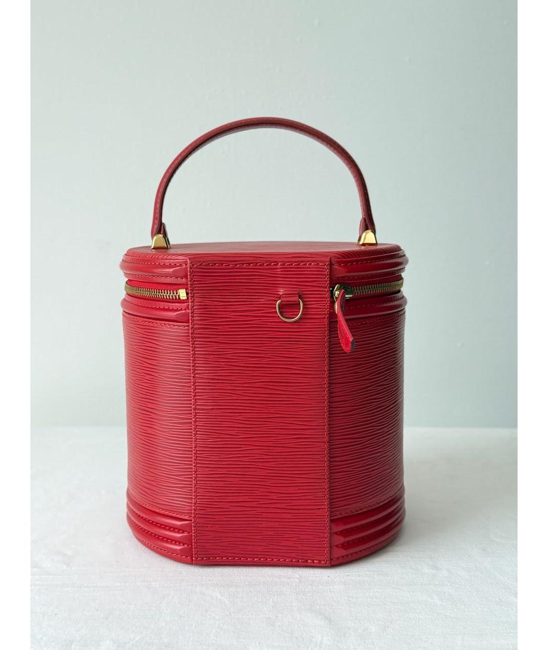 LOUIS VUITTON Красная кожаная сумка с короткими ручками, фото 3